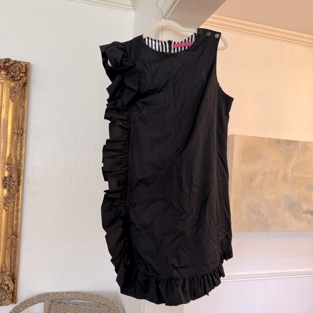 BURU Black Ruffled Cocktail Dress L
